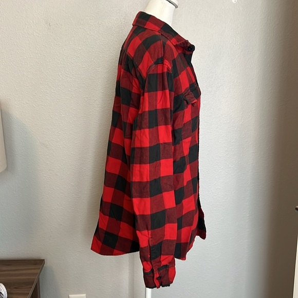 American Eagle Buffalo Check Plaid Flannel Button Down Size Medium - Picture 2 of 8
